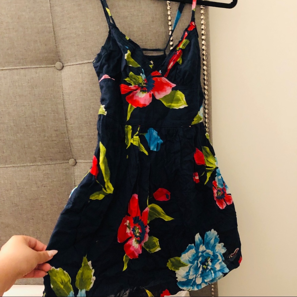Holister floral summer dress navy